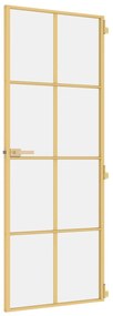 vidaXL Εσωτερική Πόρτα Χρυσή 76 x 201,5 εκ. Ψημένο Γυαλί & Αλουμίνιο