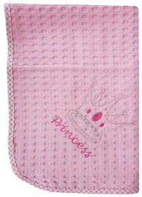 Κουβέρτα Πικέ Βρεφική Princess 35 Ροζ DimCol Αγκαλιάς 80x110cm 100% Βαμβάκι