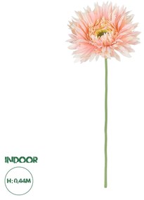 GloboStar® Artificial Garden PINK GERBERA  BRANCH 21105 Τεχνητό Διακοσμητικό Κλαδί Ζέρμπερας Ροζ Y44cm