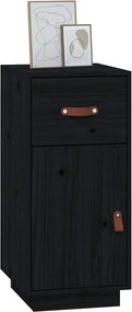 vidaXL Ντουλάπι Μαύρο 34 x 40 x 75 εκ. από Μασίφ Ξύλο Πεύκου