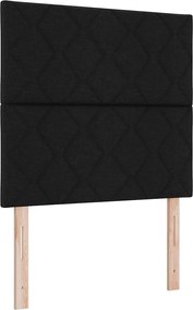 vidaXL LED Κρεβάτι με βάθρο με στρώμα Μαύρο 120 x 200 cm ύφασμα