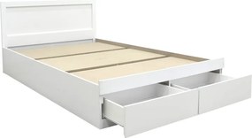Κρεβάτι Olympus pakoworld με συρτάρι σε λευκή απόχρωση 160x200εκ