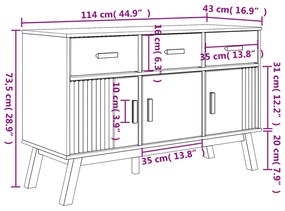 Μπουφές OLDEN Γκρι &amp; Καφέ 114x43x73,5 εκ. από Μασίφ Ξύλο Πεύκου - Γκρι