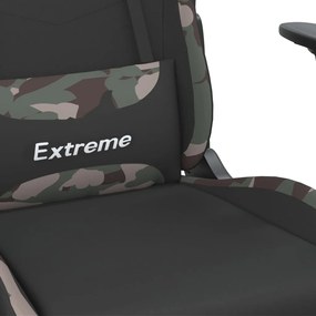 Καρέκλα Μασάζ Gaming Περιστρ. Υποπόδιο Μαύρη/Παραλ. Υφασμάτινη - Πράσινο