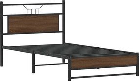 vidaXL Πλαίσιο Κρεβατιού Καφέ Δρυς 100x200 εκ. Επεξεργασμένο Ξύλο