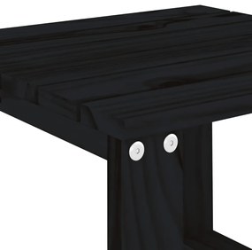 vidaXL Βοηθητικό Τραπέζι Κήπου Μαύρο 40x38x28,5 εκ. Μασίφ Ξύλο Πεύκου