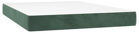 Κρεβάτι Boxspring με Στρώμα Σκούρο Πράσινο 140x190εκ. Βελούδινο - Πράσινο