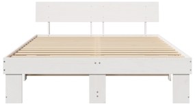 vidaXL Σκελετός Κρεβατιού Λευκό 150 x 200 cm Συμπαγές ξύλο πεύκου