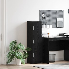 vidaXL Μαύρη Δρυς Πλευρική Έπιπλο Μαύρη Δρυς MDF και Ξύλο Μεσαίο