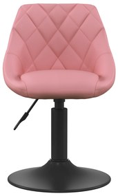 vidaXL Μπαρ Σκαμπό Ροζ 46x44x(62,5-77,5) εκ Βελούδο