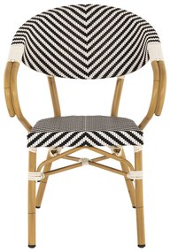 Πολυθρόνα Bamboo Look Μαύρο-Λευκό 57x55x82 Εκ.