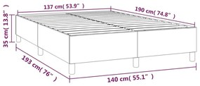Πλαίσιο Κρεβατιού Boxspring Σκούρο Γκρι 140x190 εκ. Υφασμάτινο - Γκρι