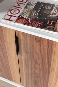 Βιβλιοθήκη Λευκό / Καρυδί DOBRUU 120x30x2