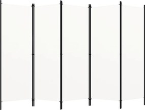 vidaXL Διαχωριστικό Δωματίου με 5 Πάνελ Λευκό 250 x 180 εκ.
