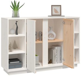 vidaXL Ντουλάπι Λευκό 120 x 35 x 80 εκ. από Μασίφ Ξύλο Πεύκου