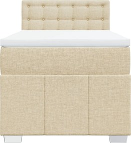 vidaXL Κρεβάτι Boxspring με Στρώμα Κρεμ 80 x 200 εκ. Υφασμάτινο