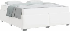 vidaXL Σκελετός Κρεβατιού με στρώμα Λευκό 180 x 200 cm ύφασμα