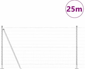 vidaXL Τεντώτο με στήριγμα Ασημί 1,2 x 25 m Ατσάλι