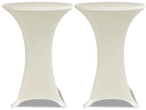 Κάλυμμα Τραπεζιού Ελαστικό 2 τεμ. Κρεμ Ø 60 εκ.