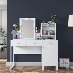 Τουαλέτα Μακιγιάζ Λευκό BRUVOE 120x40x136.8