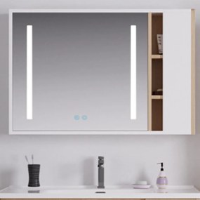 Καθρέφτης Vera Led 3MVER100WHS 100×70cm White-Sonoma Ξύλο,Γυαλί