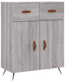 vidaXL Ντουλάπι Γκρι Sonoma 69,5 x 34 x 180 εκ. Επεξεργασμένο Ξύλο