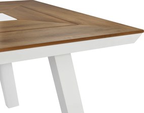 ΣΕΤ ΤΡΑΠΕΖΑΡΙΑΣ TABER HM10738.01 ΤΡΑΠΕΖΙ & 6 ΠΟΛΥΘΡΟΝΕΣ-ΑΛΟΥΜΙΝΙΟ & POLYWOOD-ΛΕΥΚΟ