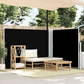 vidaXL Σκίαστρο Πλαϊνό Συρόμενο Μαύρο 140 x 600 εκ.