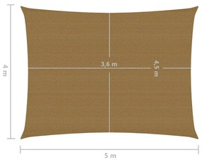 Πανί Σκίασης Taupe 4 x 5 μ. από HDPE 160 γρ./μ² - Μπεζ-Γκρι