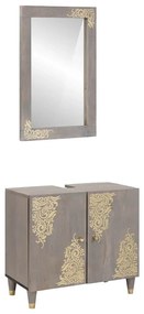 vidaXL Σετ Επίπλων Μπάνιου Επιτοίχιο 2 pcs Γκρι 62 x 33 x 58 εκ.