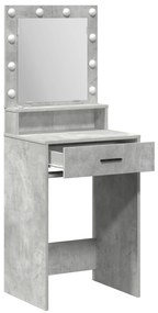 vidaXL Τραπέζι Ε dressing με LED Φώτα Γκρι Σκυρόδεμα 50x41x135 εκ.