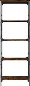 vidaXL Βιβλιοθήκη 5 Επιπέδων Καπνιστή Δρυς 59x35x171 εκ. Επεξεργ. Ξύλο