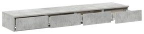 vidaXL Συρτάρια κρεβατιού σε Γκρι Σκυρόδεμα - 135x36,5x16,5 εκ. από τεχνητό ξύλο