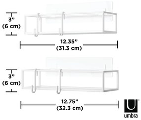 Σετ 2 μεταλλικά ράφια 31.3X6εκ Umbra Cubiko 1016815-660