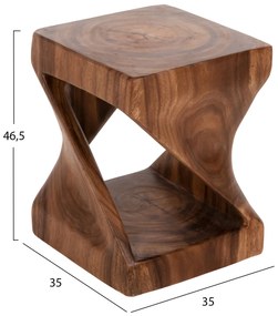 ΣΚΑΜΠΟ GEBO HM9754.11 ΤΕΤΡΑΓΩΝΟ--ΞΥΛΟ SUAR ΣΕ ΚΑΡΥΔΙ 35x35x46.5Yεκ.