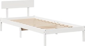 vidaXL Σκελετός Κρεβ. Χωρίς Στρώμα Λευκό 75x190 εκ Μασίφ Πεύκο