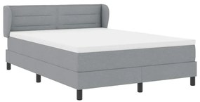 vidaXL Κρεβάτι box spring με στρώμα Ανοιχτό γκρι 140 x 190 cm ύφασμα
