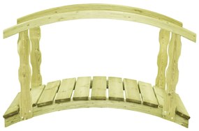 vidaXL Γέφυρα Κήπου με Κουπαστή 170x74x105 εκ. Εμποτισμένο Ξύλο Πεύκου