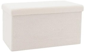 Σκαμπό-Μπαούλο Forward Pakoworld Ύφασμα Μπουκλέ Ivory 76,5X38X37,5 εκ 257-000004 Pakoworld-257-000004-Λευκό 257-000004