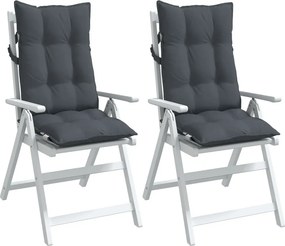 vidaXL Μαξιλάρια Καρέκλας με Πλάτη 2 τεμ. Ανθρακί από Ύφασμα Oxford