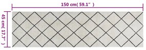 vidaXL Χαλί Κουζίνας Πλενόμενο με Τετράγωνο Σχέδιο 45x150 εκ. Βελούδο