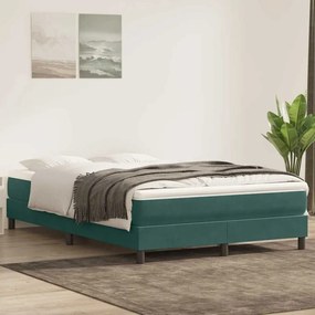 Box Spring κρεβάτι με στρώμα σκούρο πράσινο 160x220cm Βελούδινο - Πράσινο