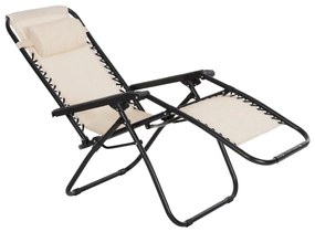 ΠΟΛΥΘΡΟΝΑ RELAX COMPANION  ΜΠΕΖ TEXTILENE-ΜΑΥΡΟ ΜΕΤΑΛΛΟ 67x145x110Υεκ.