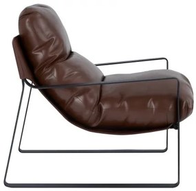VEVOR Accent Chair Modern PU Leather Armchair with Metal Frame Living Room Brown