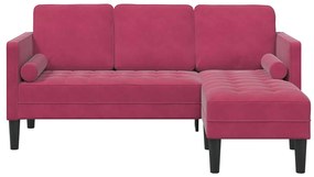 vidaXL Σετ Καναπέ Μπορντό 173 x 131 x 67 εκ Βελούδο