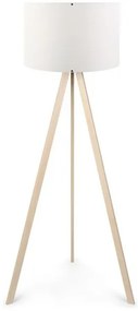 Φωτιστικό Δαπέδου Rosling Mdf- Ύφασμα Pvc Φυσικό 38x21x140εκ Megapap-GP029-0001,1-Λευκό GP029-0001,1