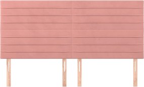 vidaXL Κεφαλάρι Ροζ Βελούδινο 180x5x118/128 εκ.