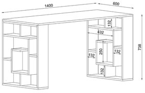 ΓΡΑΦΕΙΟ ARTELIBRE LINE ΛΕΥΚΟ ΜΟΡΙΟΣΑΝΙΔΑ/ΜΕΛΑΜΙΝΗ 140X60X74CM