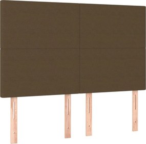vidaXL Κρεβάτι Boxspring με Στρώμα Σκούρο Καφέ 140x200 εκ Υφασμάτινο