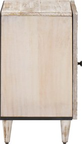 vidaXL Ντουλάπι Μπάνιου Λευκό 38 x 33,5 x 58 εκ. Στερεό ξύλο μάνγκο